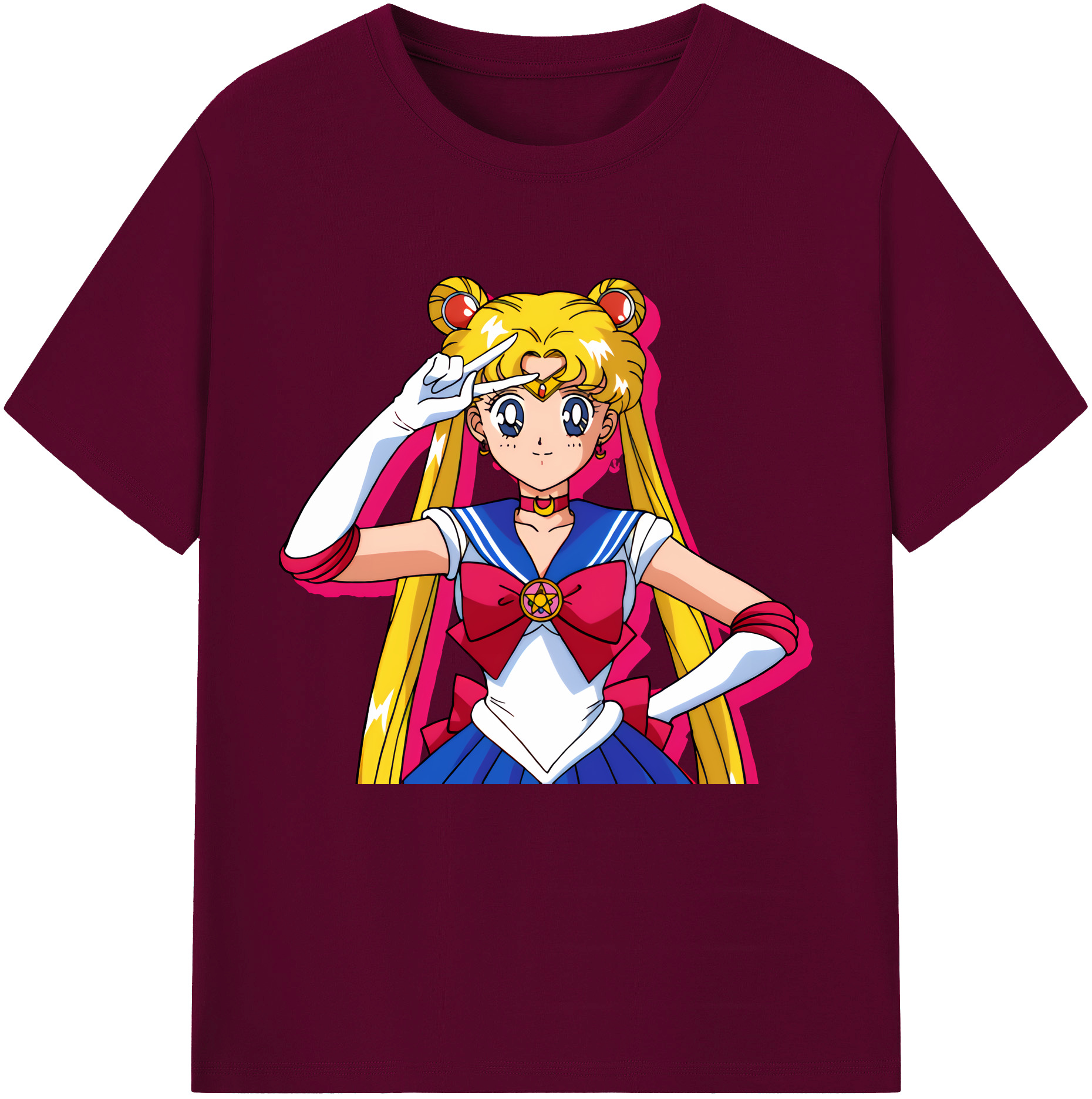 （画像用） 美少女戦士セーラームーン 月野 うさぎ つきの うさぎ Sailor Moon Tsukino Usagi レディースカジュアルプリントTシャツ（綿100％）